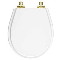 Assento Sanitário Com Fechamento Lento Avalon Branco Para Vaso Ideal Standard Com Ferragem Dourada - 1