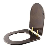 Assento Sanitário Carrara Marrom Degrade Para Vaso Deca Com Ferragem Dourada - 2