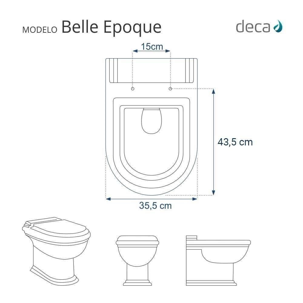 Assento Sanitário Com Amortecedor Belle Epoque Creme Para Vaso Deca Com Ferragem Dourada - 4
