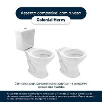 Assento Sanitário Com Amortecedor Colonial Branco Para Vaso Hervy Com Ferragem Dourada