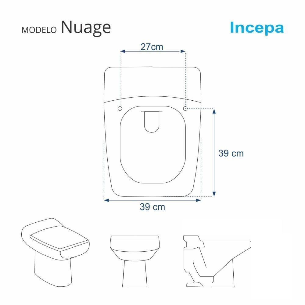 Assento Sanitário Acrílico Nuage Branco Para Vaso Incepa - 5