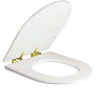Assento Poliester Soft Close Antimicrobiano Link Lk Branco Para Vaso Deca Com Ferragem Dourada - 2