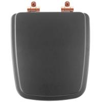 Assento Sanitário Poliéster Soft Close Boss Onix (preto Fosco) Para Vaso Incepa Com Ferragem Rose Gold - 1