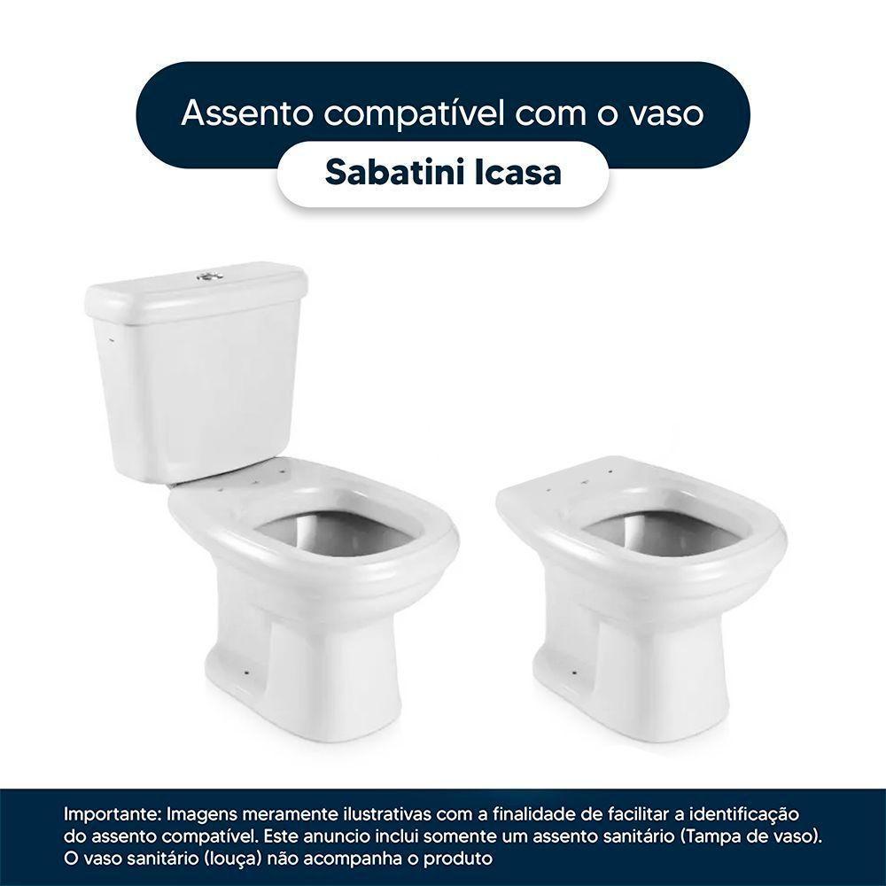 Assento Sanitário Poliéster Sabatini Branco Para Louça Icasa 6lpf - 4