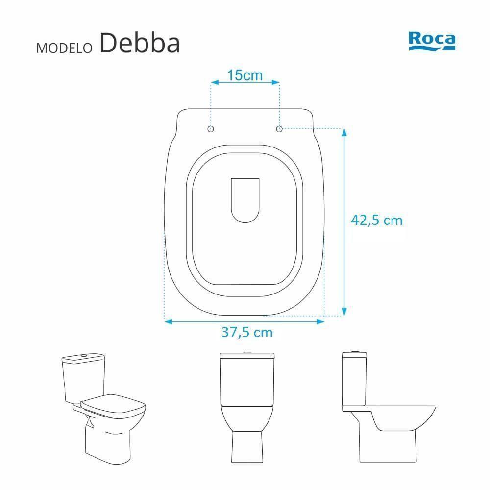 Assento Sanitário Poliéster Debba Branco Para Vaso Roca - 5