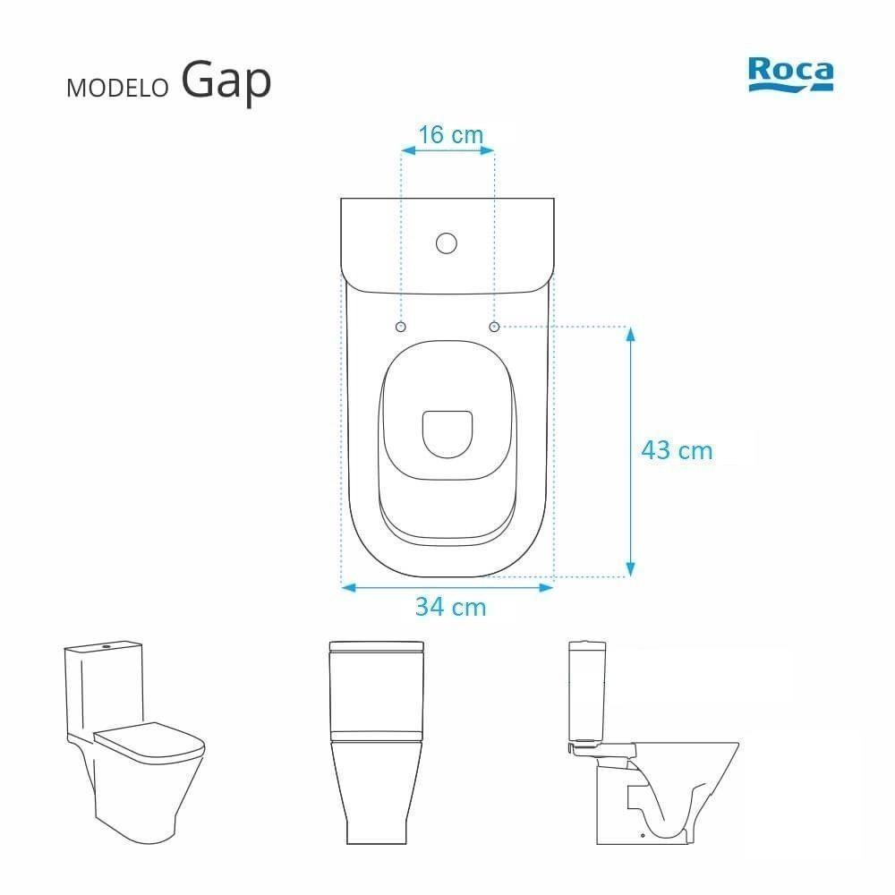 Assento Sanitário Poliéster Gap Branco Para Vaso Roca - 5