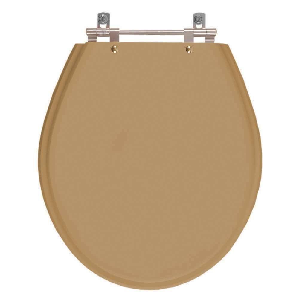 Assento Sanitário Poliester Ravena Bege Castor Para Vaso Deca - 1