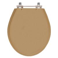 Assento Sanitário Poliester Ravena Bege Castor Para Vaso Deca - 1