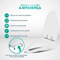 Assento Sanitário Poliester One Piece Branco Para Bacia Deca - 3