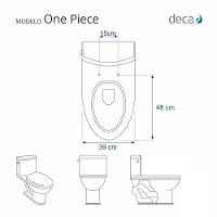 Assento Sanitário Poliester One Piece Branco Para Bacia Deca - 5