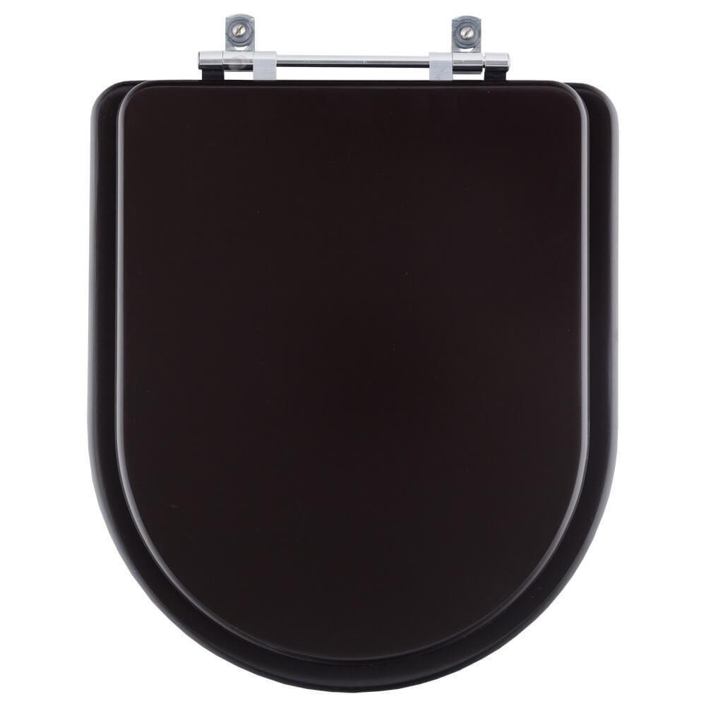 Assento Sanitário Poliester Carrara Marrom Fosco Para Vaso Deca - 1