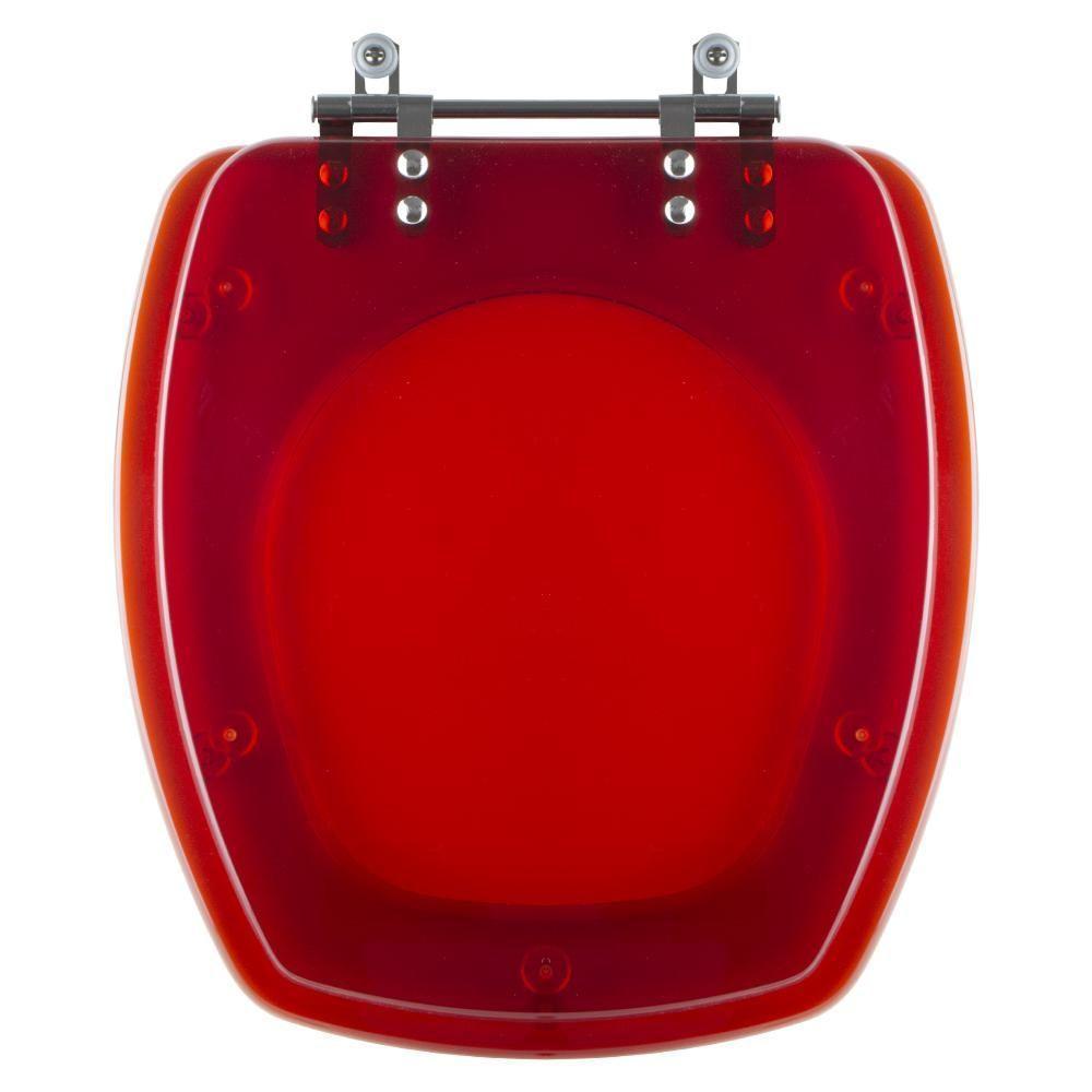 Assento Sanitário Poliester Thema Vermelho Transparente Para Vaso Incepa - 1