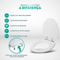 Assento Sanitário Poliester Diamantina Cinza Claro Para Vaso Icasa - 3