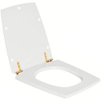 Assento Sanitário Poliester Nuage Branco Para Vaso Incepa Com Ferragem Dourada - 2