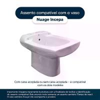 Assento Sanitário Poliester Nuage Branco Para Vaso Incepa Com Ferragem Dourada - 3