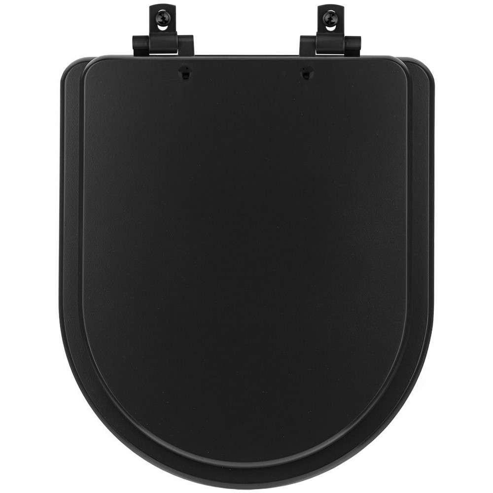 Assento Sanitário Mdf Soft Close Duna Preto Fosco Para Vaso Deca Com Ferragem Preta - 1