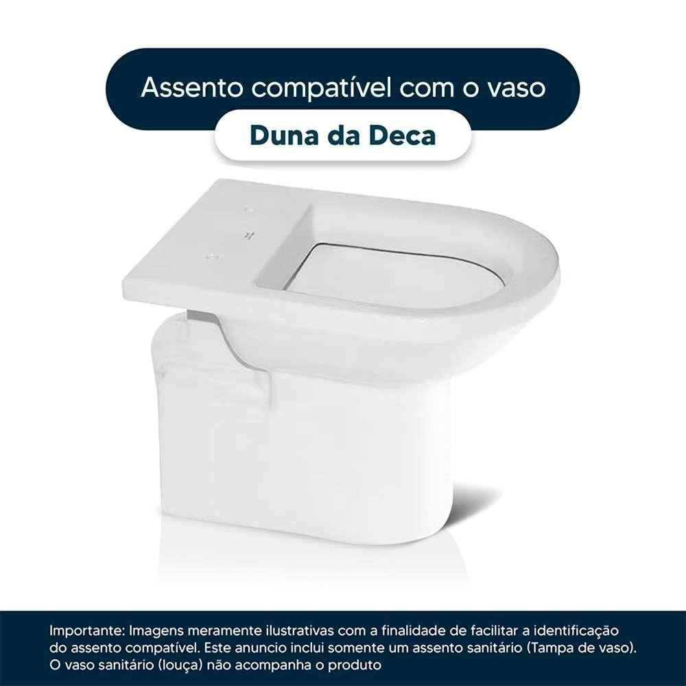 Assento Sanitário Mdf Soft Close Duna Preto Fosco Para Vaso Deca Com Ferragem Preta - 3
