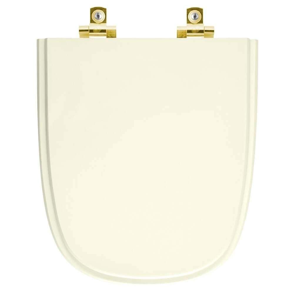 Assento Sanitário Com Fechamento Lento Ibiza Biscuit Para Vaso Incepa Com Ferragem Dourada - 1