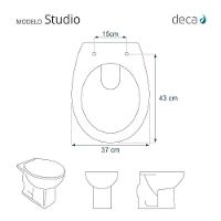 Assento Sanitário Com Amortecedor Studio ébano (preto) Para Vaso Deca - 3