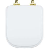 Assento Sanitário Com Fechamento Lento Axis Branco Para Vaso Deca Com Ferragem Dourada - 1