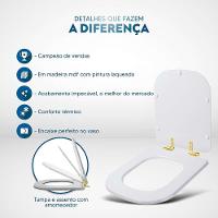 Assento Sanitário Com Fechamento Lento Axis Branco Para Vaso Deca Com Ferragem Dourada - 5