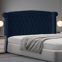 Cabeceira De Cama Box Toquio Casal 140 Cm Suede Azul Marinho Do Lar Móveis E Decoração - 1