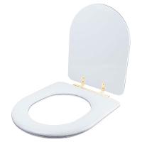 Assento Sanitário Almofadado Carrara Branco Para Vaso Deca Com Ferragem Dourada - 2