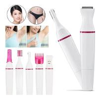 Depilador Elétrico Multifunções Removedor De Pelo 5 Em 1 Axilas Sobrancelhas Virilhas Pernas Branco