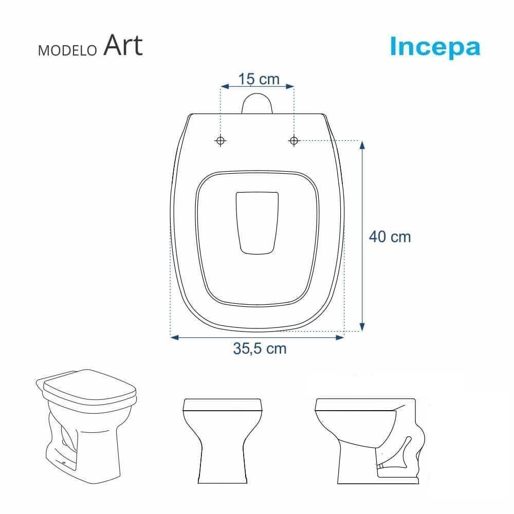 Assento Sanitário Acrílico Art Branco Para Vaso Incepa - 5