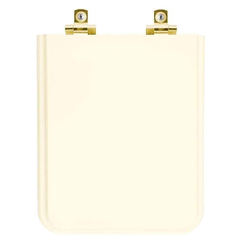 Assento Sanitário Soft Close Square Biscuit Para Vaso Incepa Com Ferragem Dourada - 1
