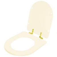 Assento Sanitário Soft Close Oxford Creme Para Vaso Deca Com Ferragem Dourada - 2