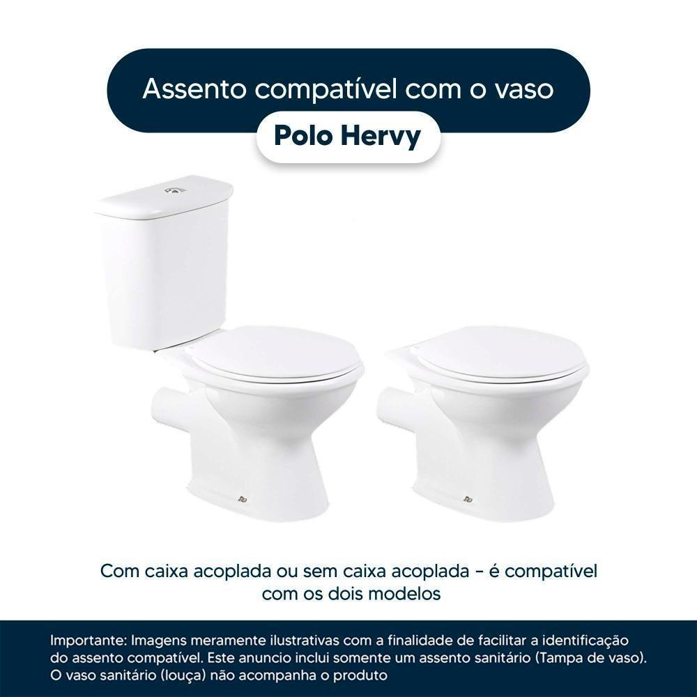 Assento Sanitário Soft Close Polo Cinza Plus Para Vaso Hervy - 4