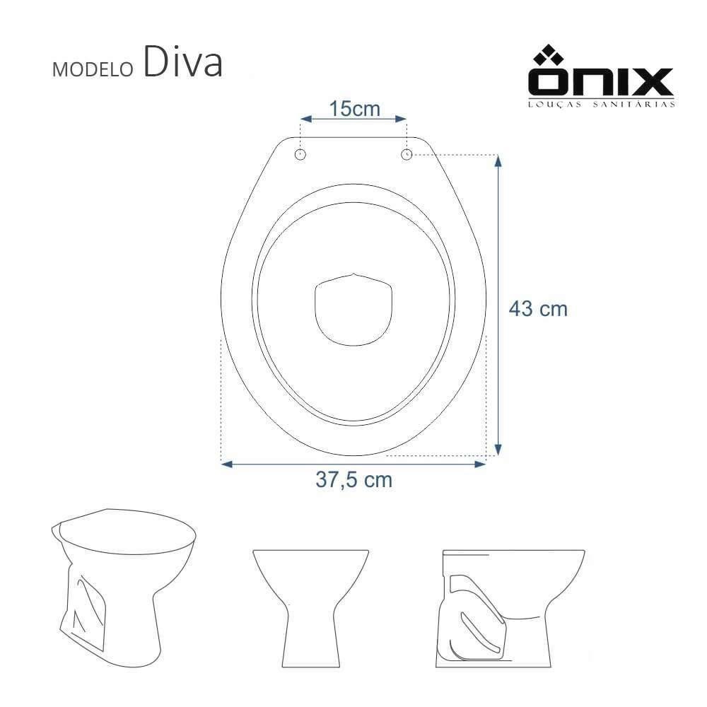 Assento Sanitário Soft Close Diva Branco Para Vaso Onix - 3