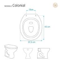 Assento Sanitário Soft Close Colonial Marfim Para Vaso Hervy Com Ferragem Dourada - 3