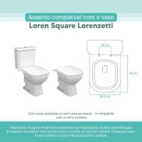 Assento Sanitário Tampa De Vaso Branco Mdf Laqueado Loren Square Para Bacia Lorenzetti - 3