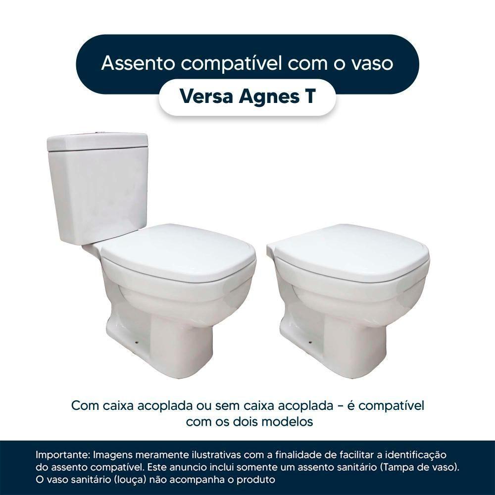 Assento Sanitário Soft Close Versa Branco Para Vaso Agnest - 2