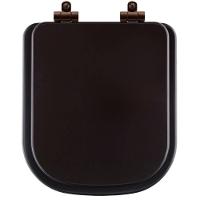 Assento Sanitário Poliéster Soft Close Piano Marrom Fosco Para Vaso Deca Com Ferragem Marrom - 1