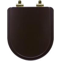 Assento Sanitário Poliéster Soft Close Nuova Marrom Fosco Para Vaso Deca Com Ferragem Dourada - 1