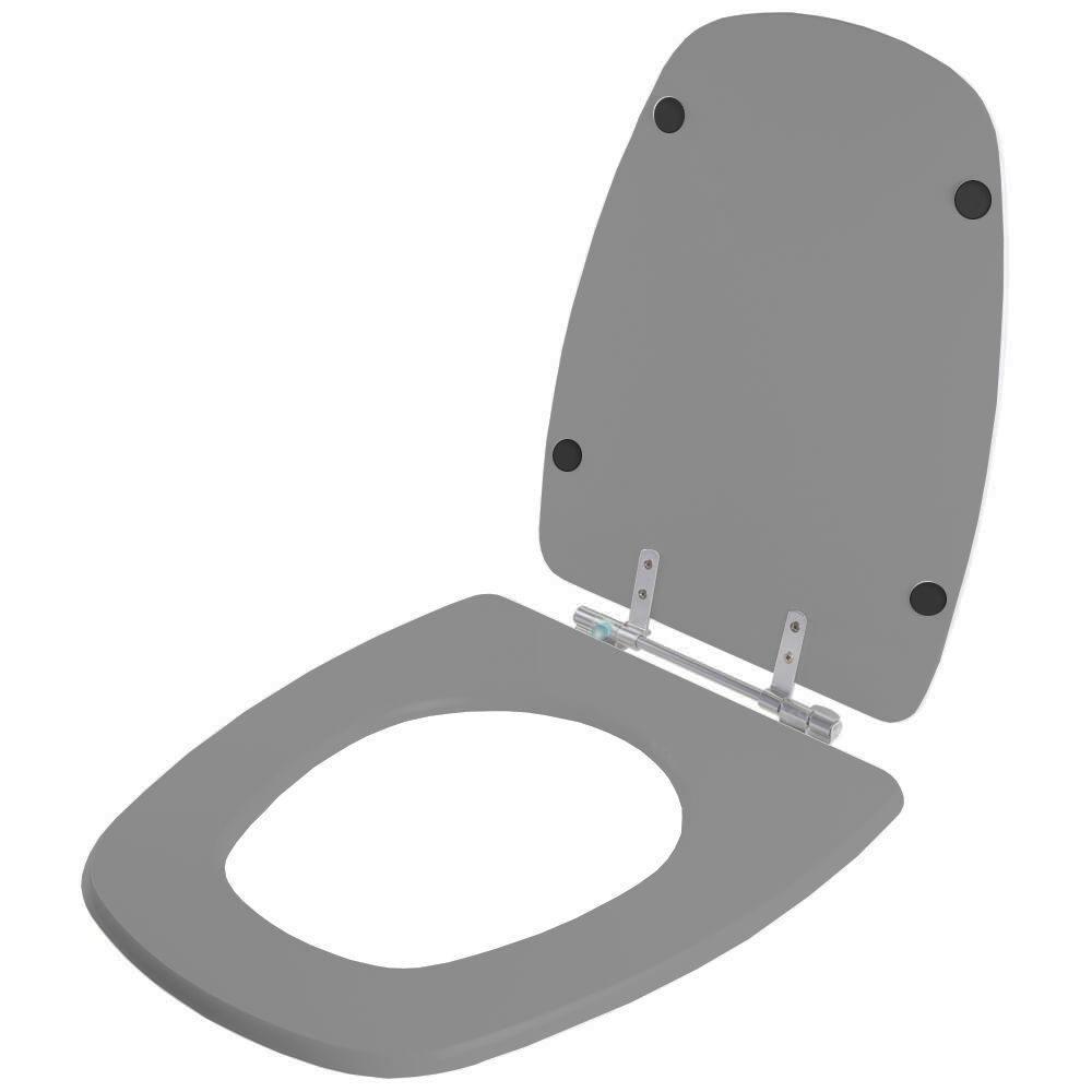 Assento Sanitário Poliester Monte Carlo Cinza Vip Para Vaso Deca - 4