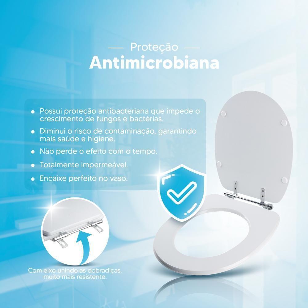 Assento Sanitário Poliester Antibacteriano Village Branco Para Vaso Deca - 3