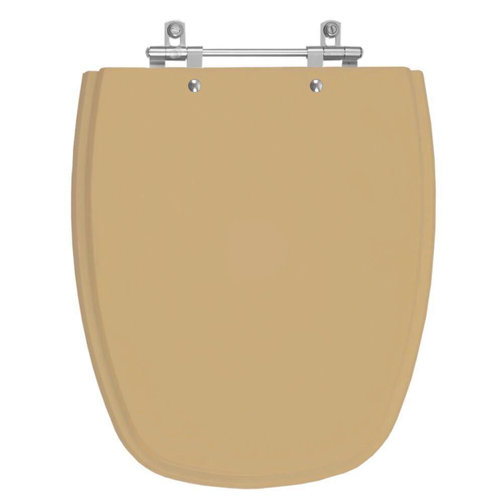 Assento Sanitário Poliester Monte Carlo Bege Castor Para Vaso Deca - 1