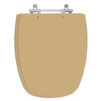 Assento Sanitário Poliester Monte Carlo Bege Castor Para Vaso Deca - 1