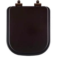 Assento Sanitário Poliéster Soft Close Quadra Marrom Fosco Para Vaso Deca Com Ferragem Marrom - 1