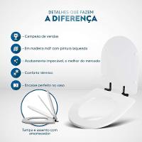 Assento Sanitário Mdf Soft Close Smart Onix (preto Fosco) Para Vaso Celite Com Ferragem Preta - 2