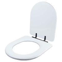 Assento Sanitário Poliester Antibacteriano Carrara Branco Para Vaso Deca Com Ferragem Dourada - 2