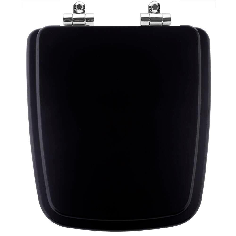 Assento Sanitário Poliéster Soft Close Boss Matte Black Preto Fosco Para Vaso Incepa - 1