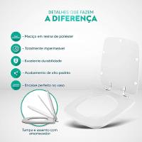 Assento Sanitário Poliéster Soft Close Boss Matte Black Preto Fosco Para Vaso Incepa - 6