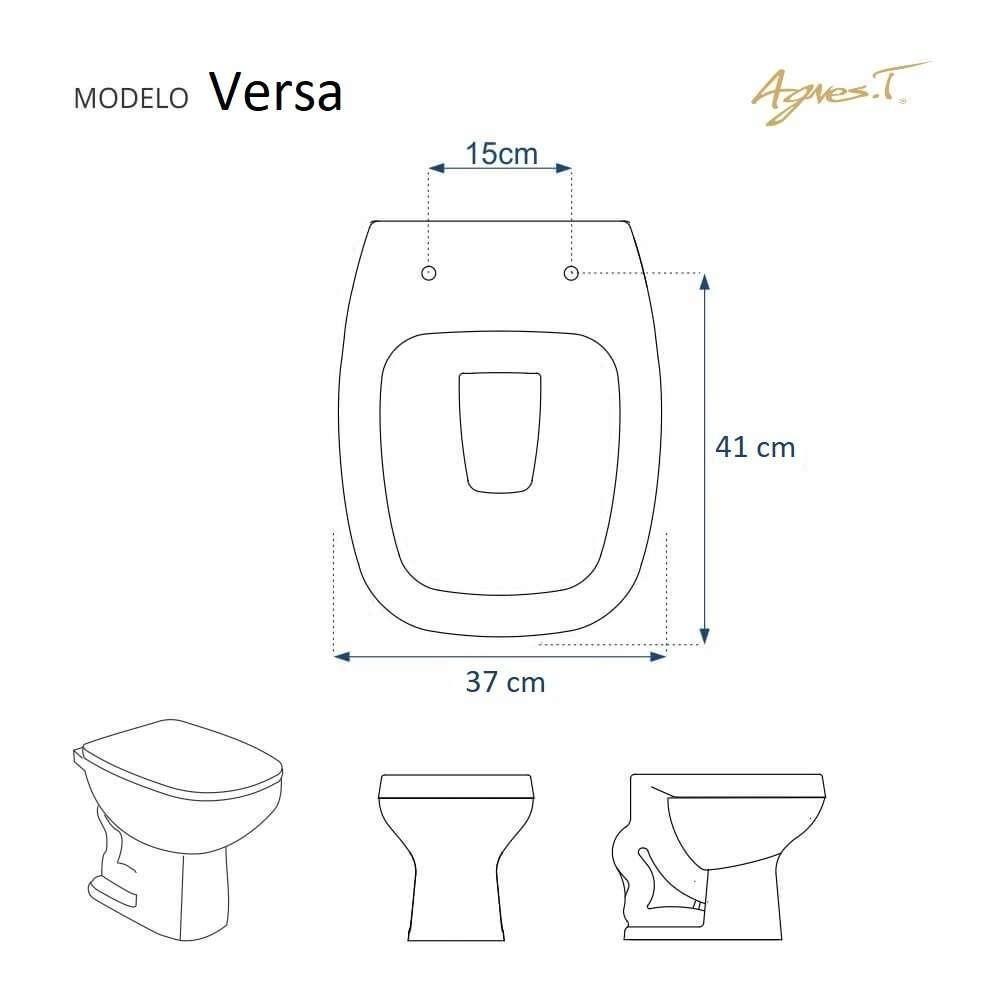 Assento Sanitário Com Fechamento Lento Versa Branco Para Vaso Agnest - 3