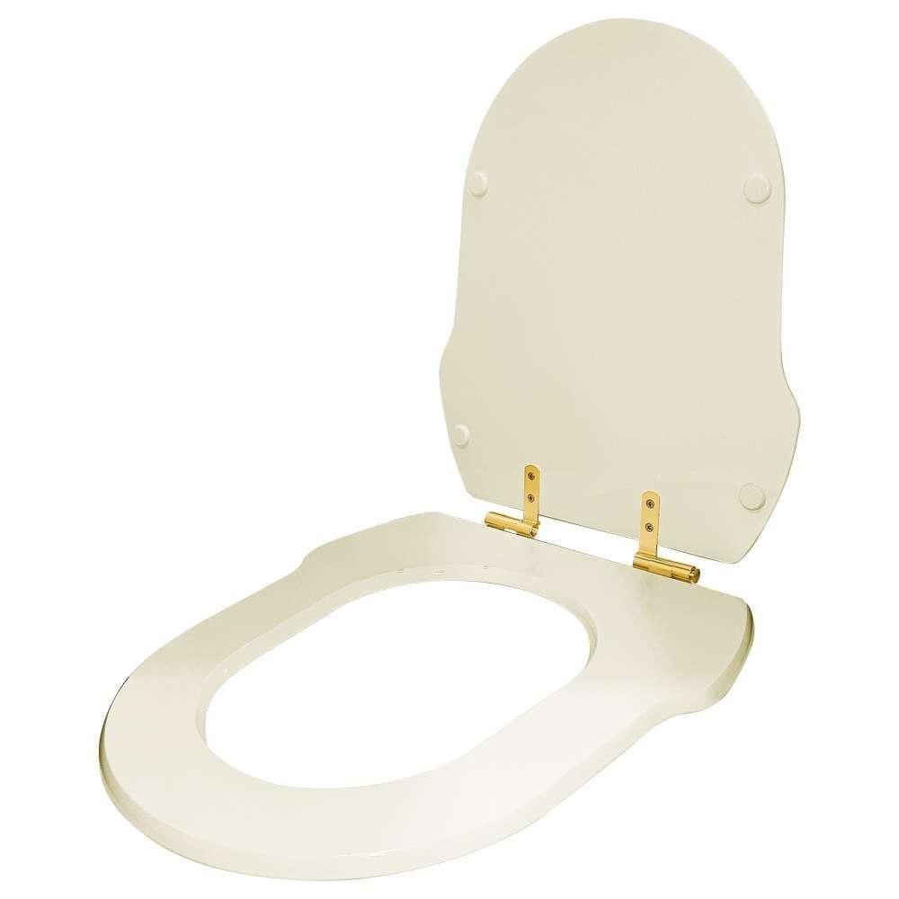 Assento Sanitário Com Fechamento Lento Hampton Biscuit Para Vaso Incepa Com Ferragem Dourada - 5
