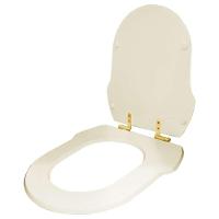 Assento Sanitário Com Fechamento Lento Hampton Biscuit Para Vaso Incepa Com Ferragem Dourada - 5